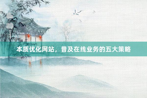 本质优化网站，普及在线业务的五大策略